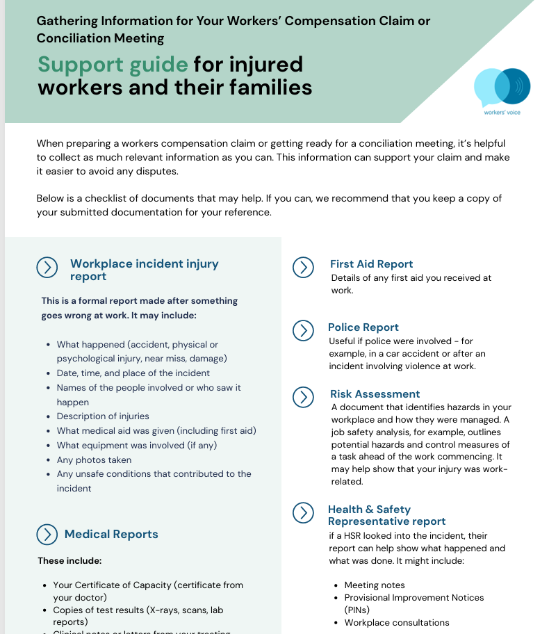 Support guide for injured workers and their families thumbnail